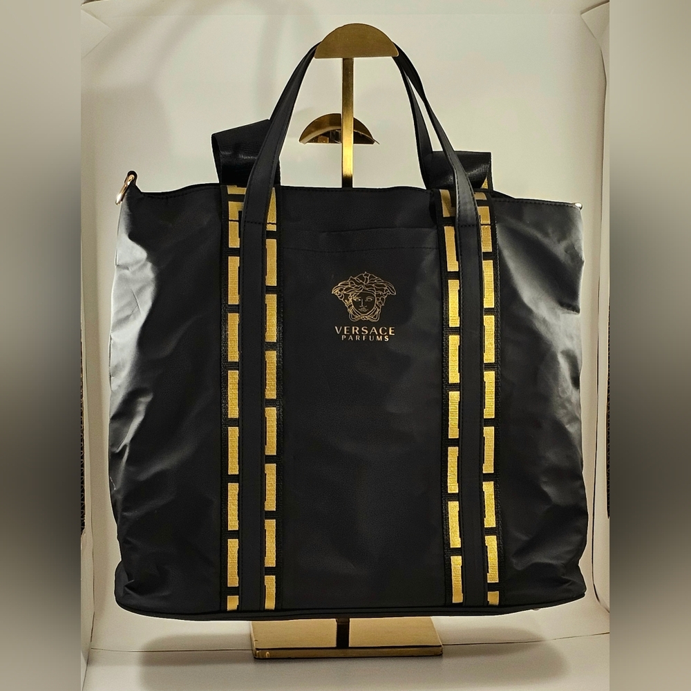 Versace Tote Bag Black and Gold